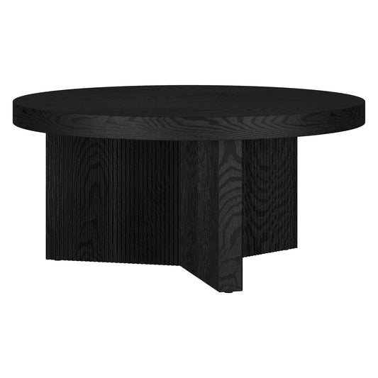 Henn&Hart 32" Black Grain MDF/PVC Coffee Table