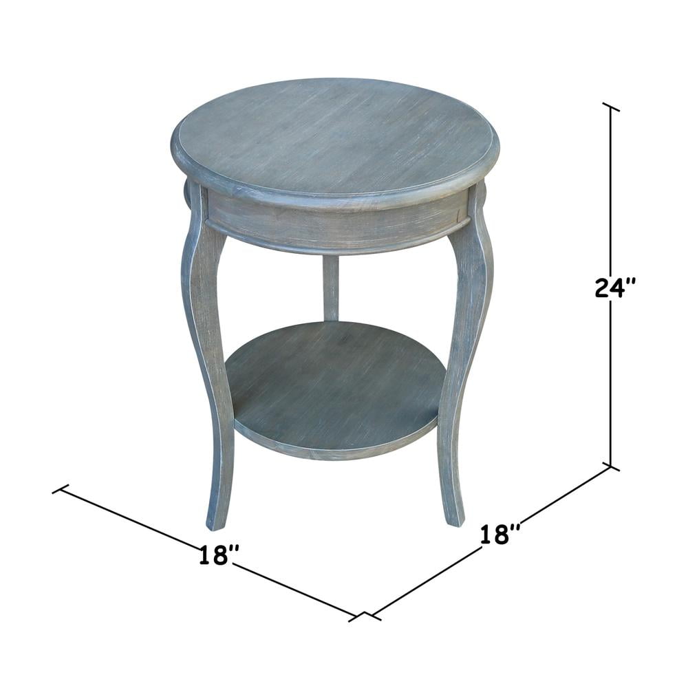 International Concepts Cambria Solid Wood Round End Table in Ocean Blue