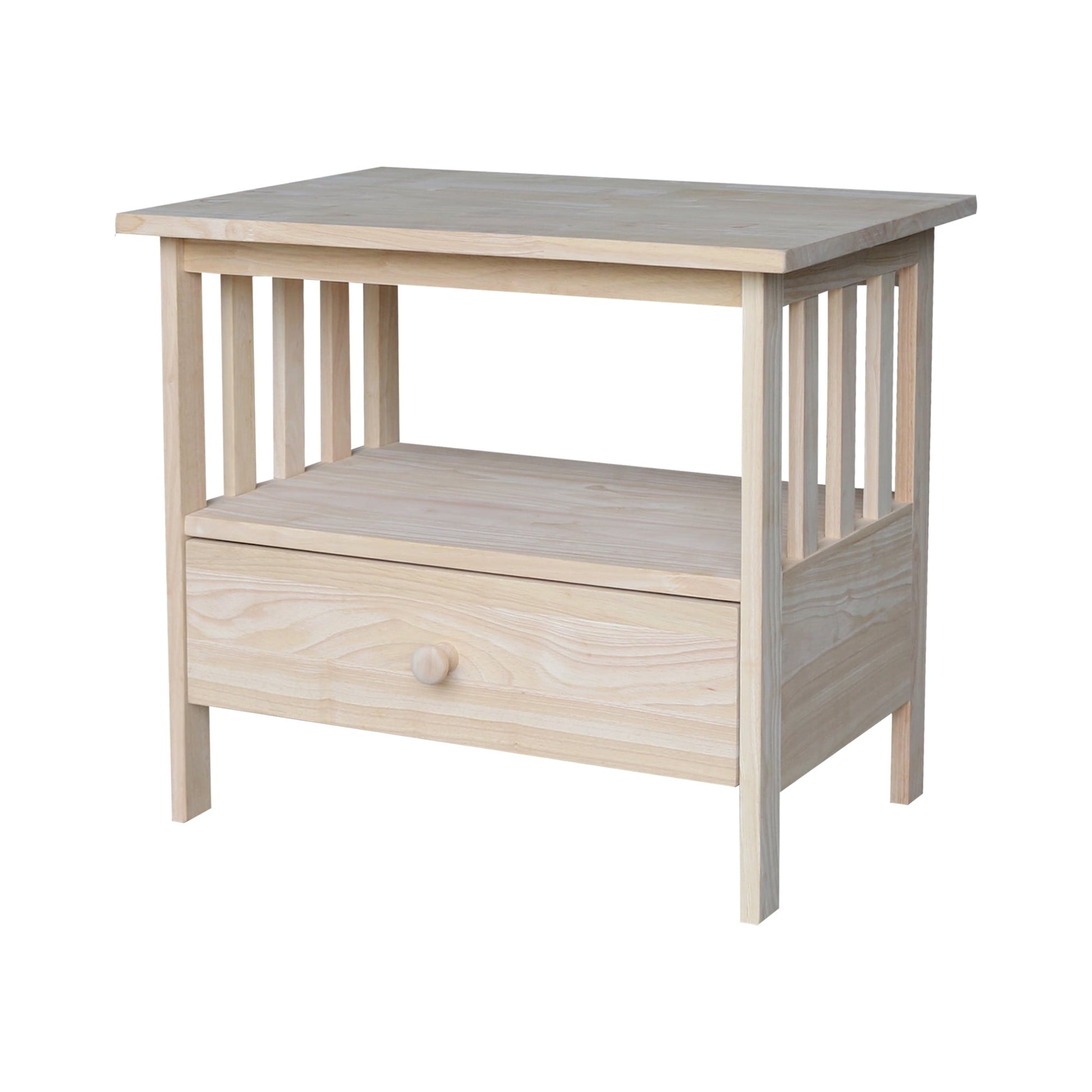 International Concepts Solid Wood Mission TV Stand in Unfinished