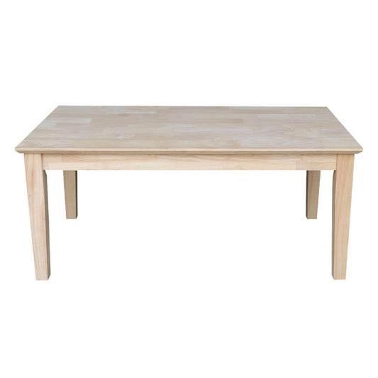 International Concepts Whitewood Tall Shaker Unfinished Coffee Table