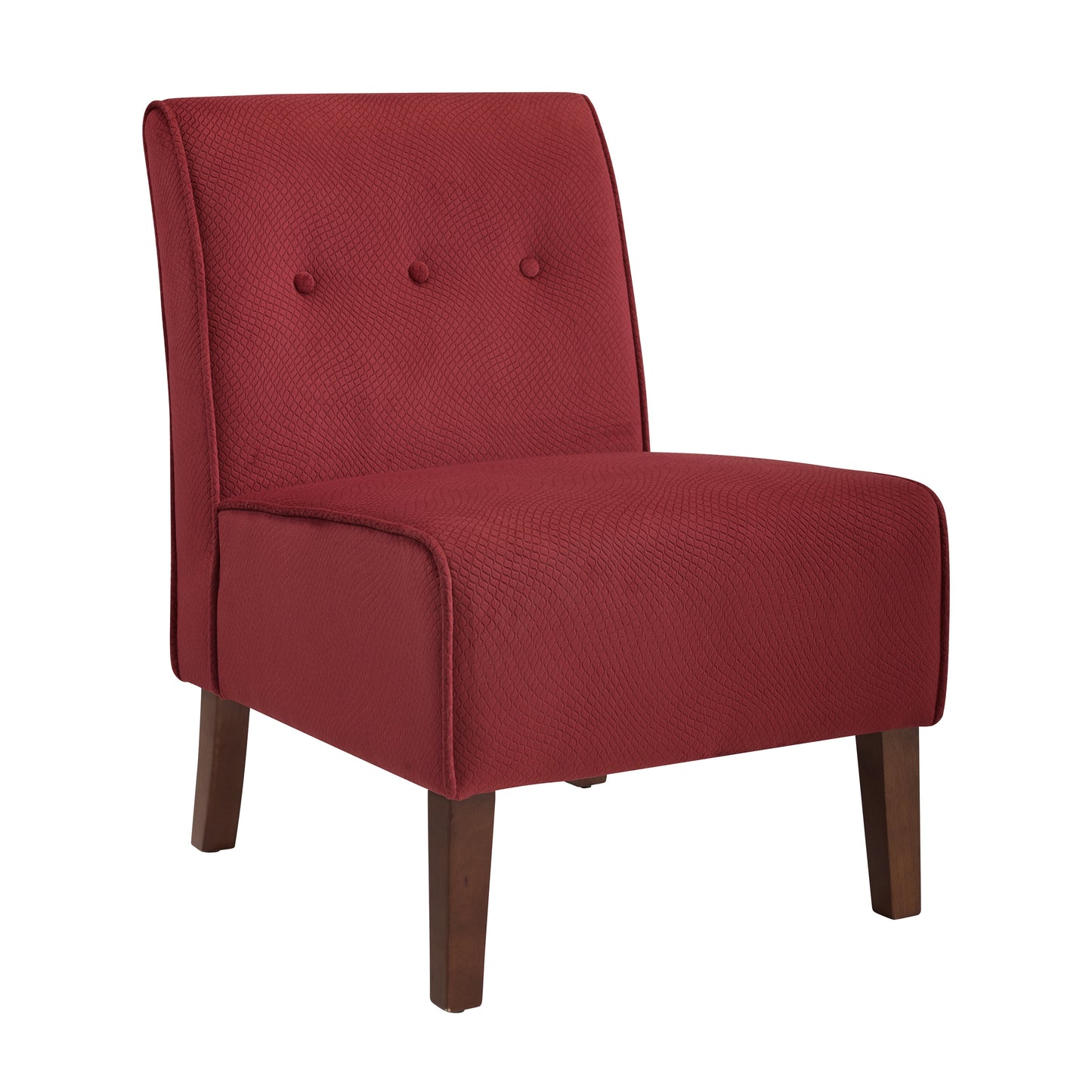 Linon Coco Button Tufted Slipper Accent Chair, Red