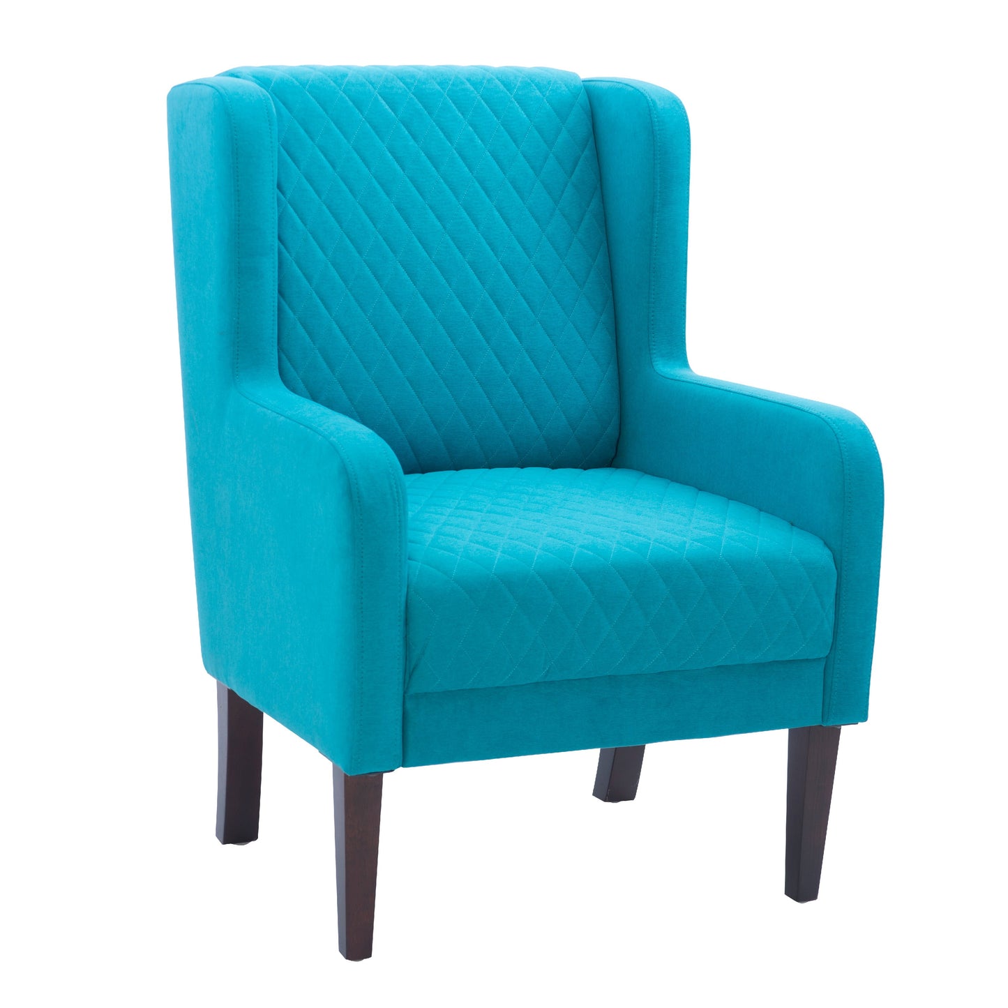 Powell Laude Quilted Velvet Wingback Accent Chair, Teal