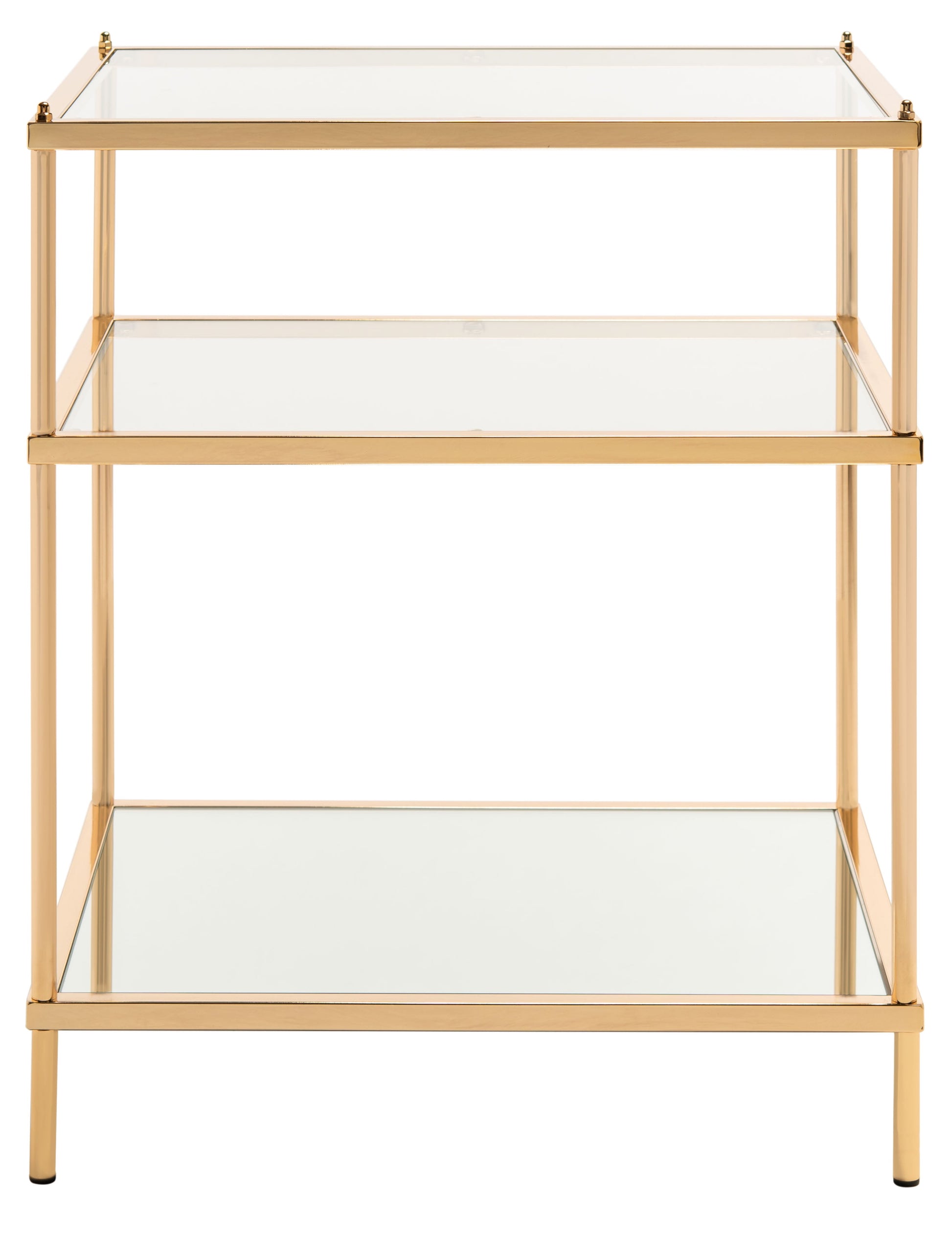 SAFAVIEH Noelia Modern Style Gold Rectangle Glass End Table (22 in. W x 18 in. D x 26.5 in. H)