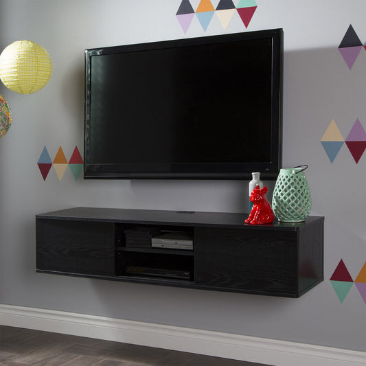 South Shore Agora 56" Wall Mounted Media Console in Black