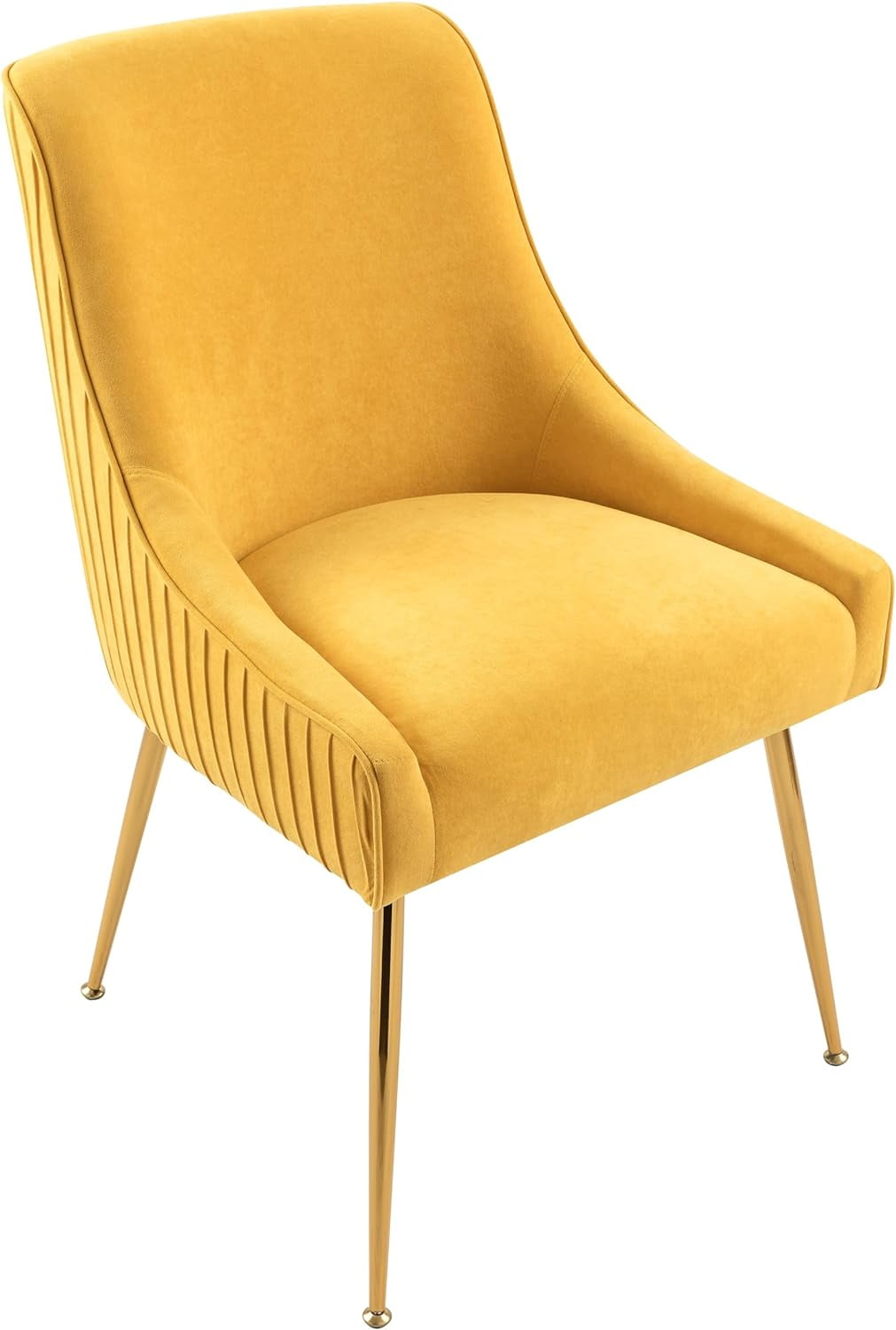 US Pride Furniture Luxury Velvet Chair Soft Upholstery Comfortable Seating for Dining Room Kitchen or Office, Mustard Yellow