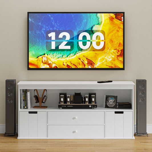 Yoneston Modern TV Stand Cabinet for UP to 50” TV, Large Storage Toy Chest Media Console Bookshelves for Home, Living Room, Bedroom