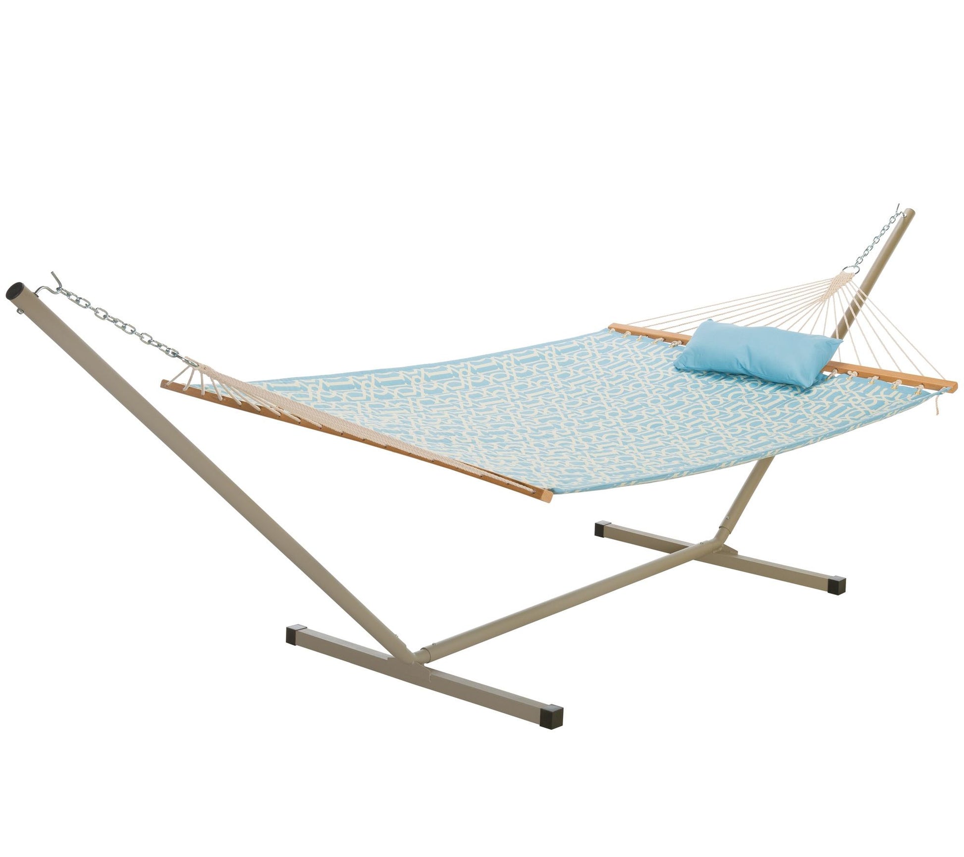 52" Light Blue Quilted Hammock Combo with Pilloand Stand