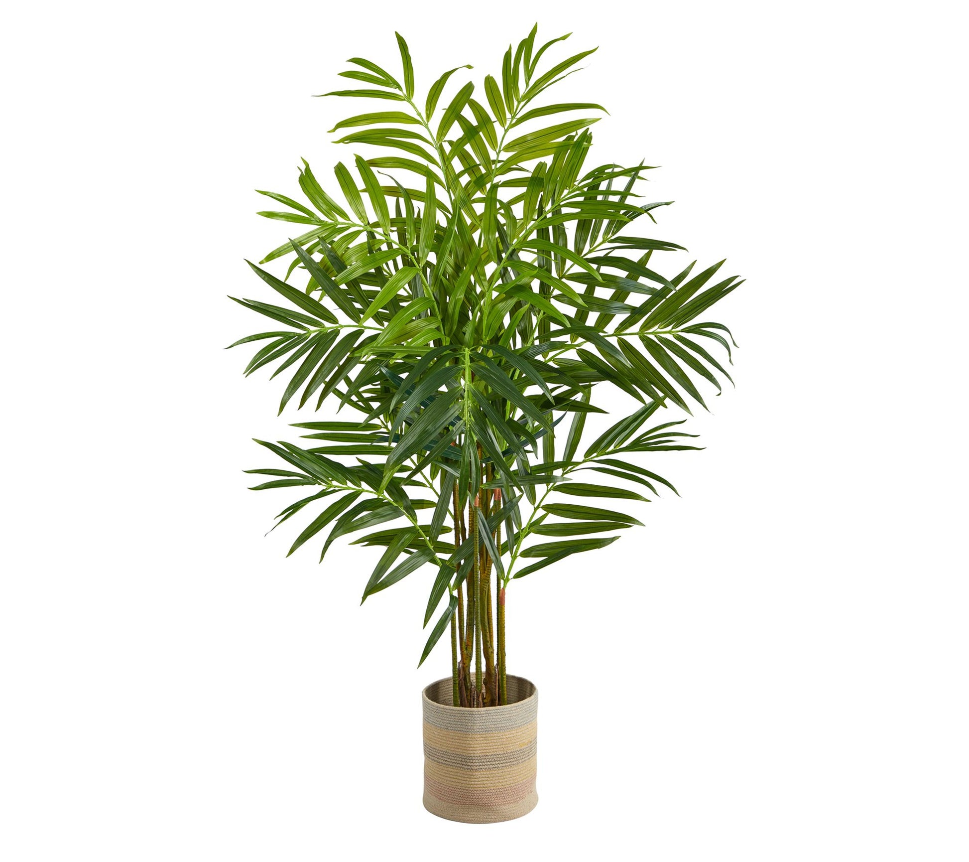8' King Palm in Natural Cotton Multi Planter by Nearly Natural