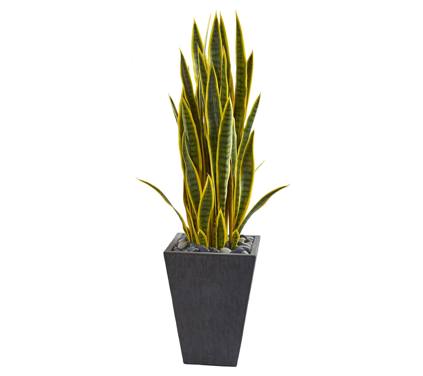 3.5' Sansevieria Artificial Plant in Slate Planter