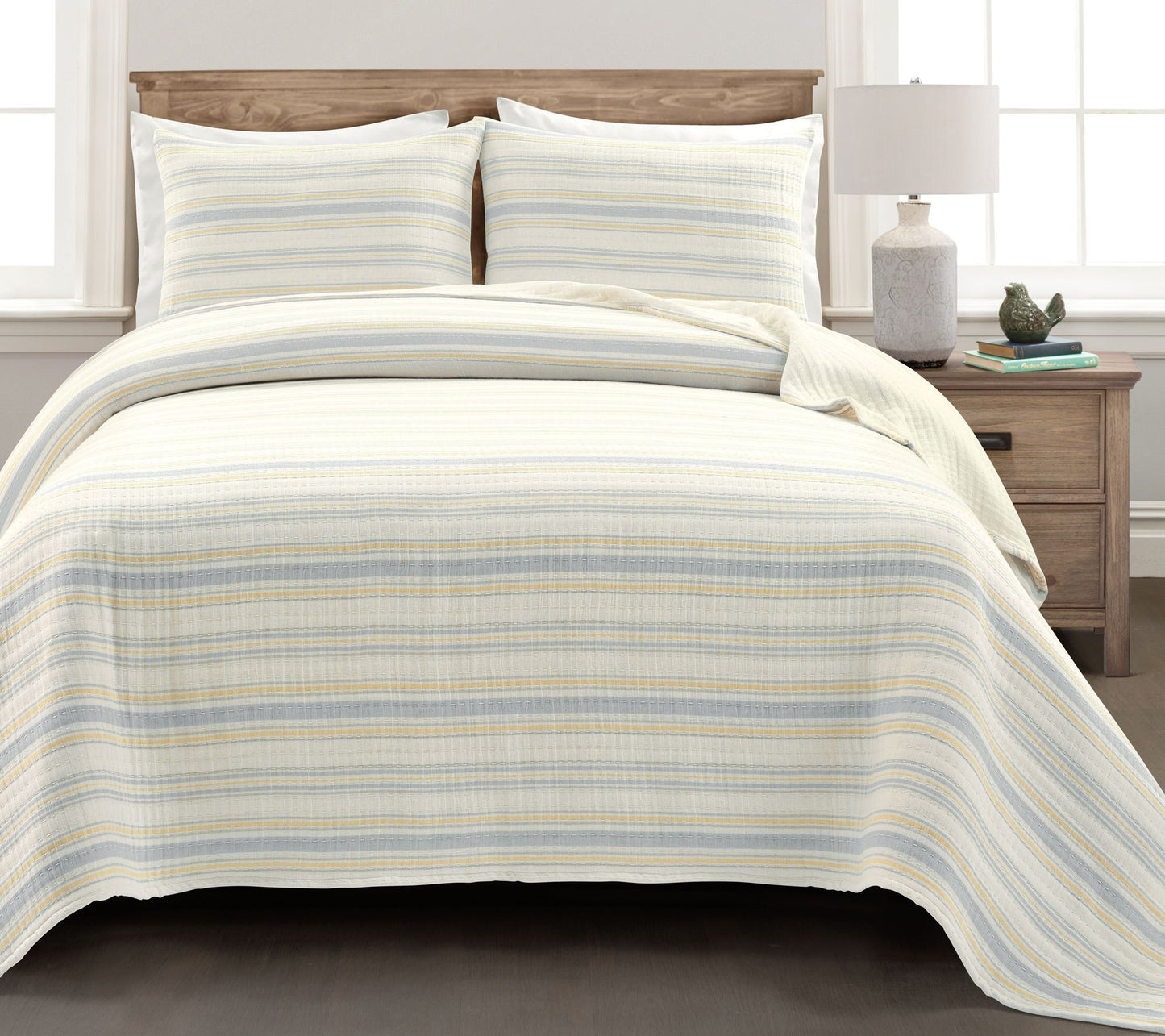 Solange Stripe Pick Stitch Kantha Yarn Dyed Cotton Woven FL/QN