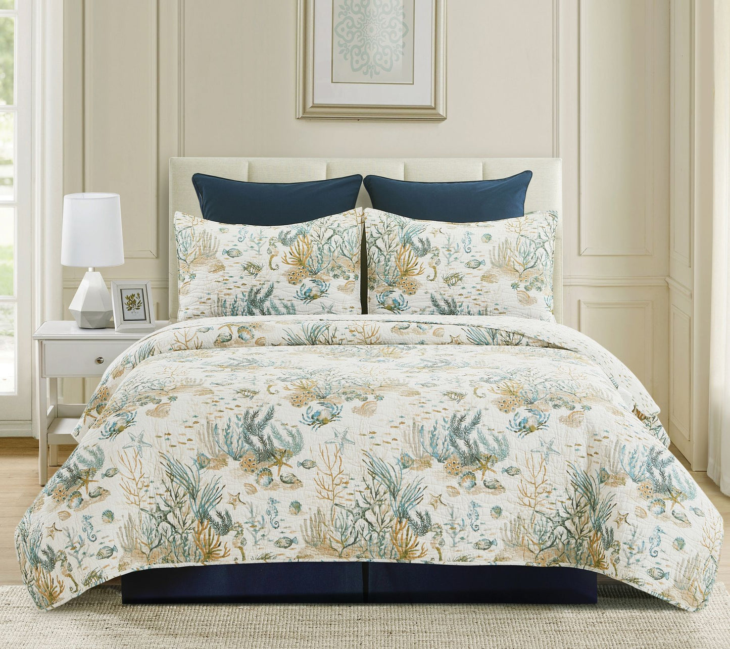 Cerulean Shores 2-Piece Cotton Twin Quilt Set by Valerie
