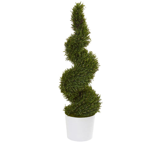 50" Rosemary Spiral Topiary in Planter by Nearly Natural