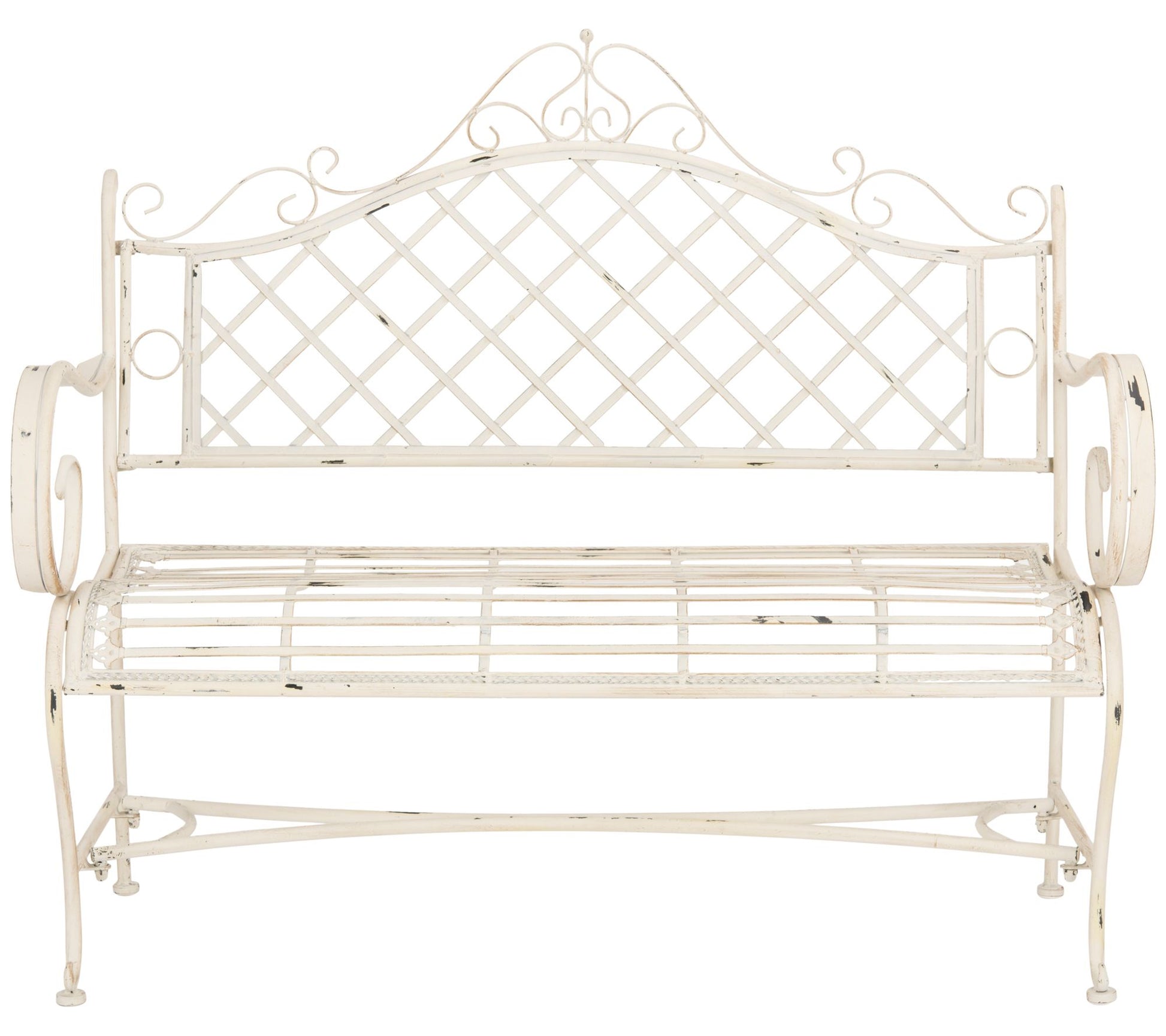 Abner Wrought Iron Outdoor Garden Bench by Safavieh