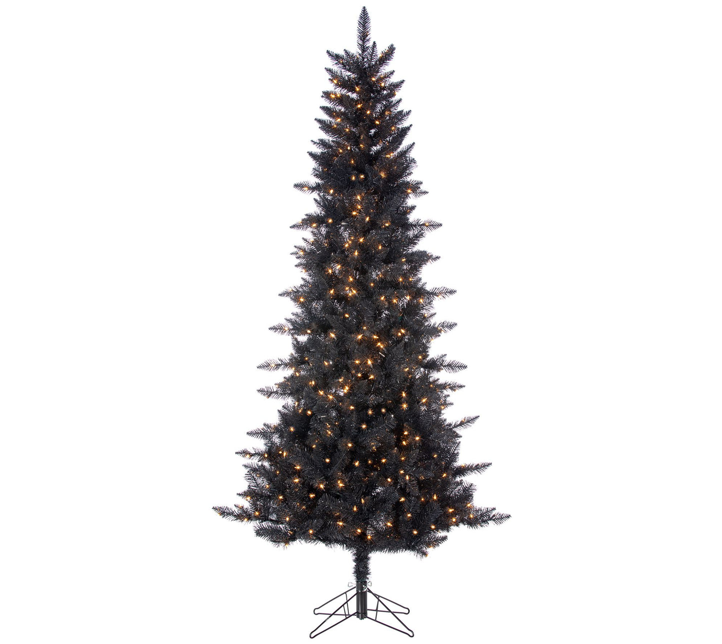 7.5' Black Tuscany Tinsel Tree w/Lights by Gerson Co.