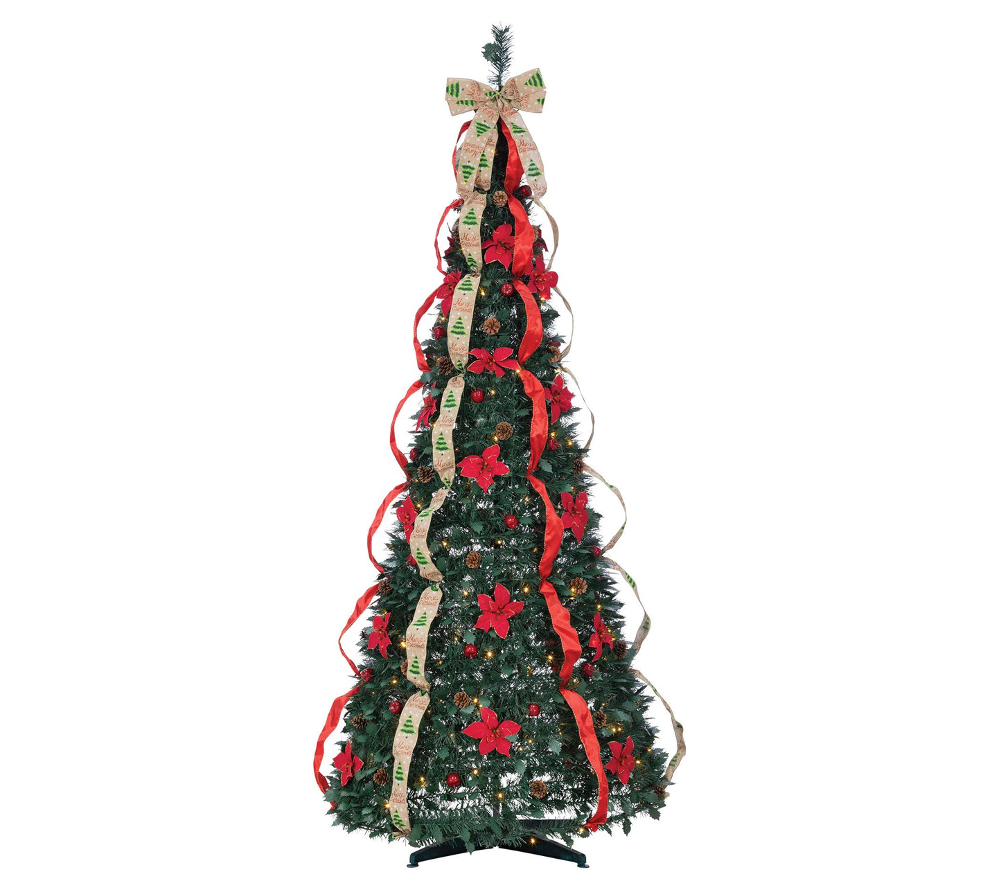 7.5' Decorated Green Pop Up Pre-Lit Pine Tree by Sterling Co