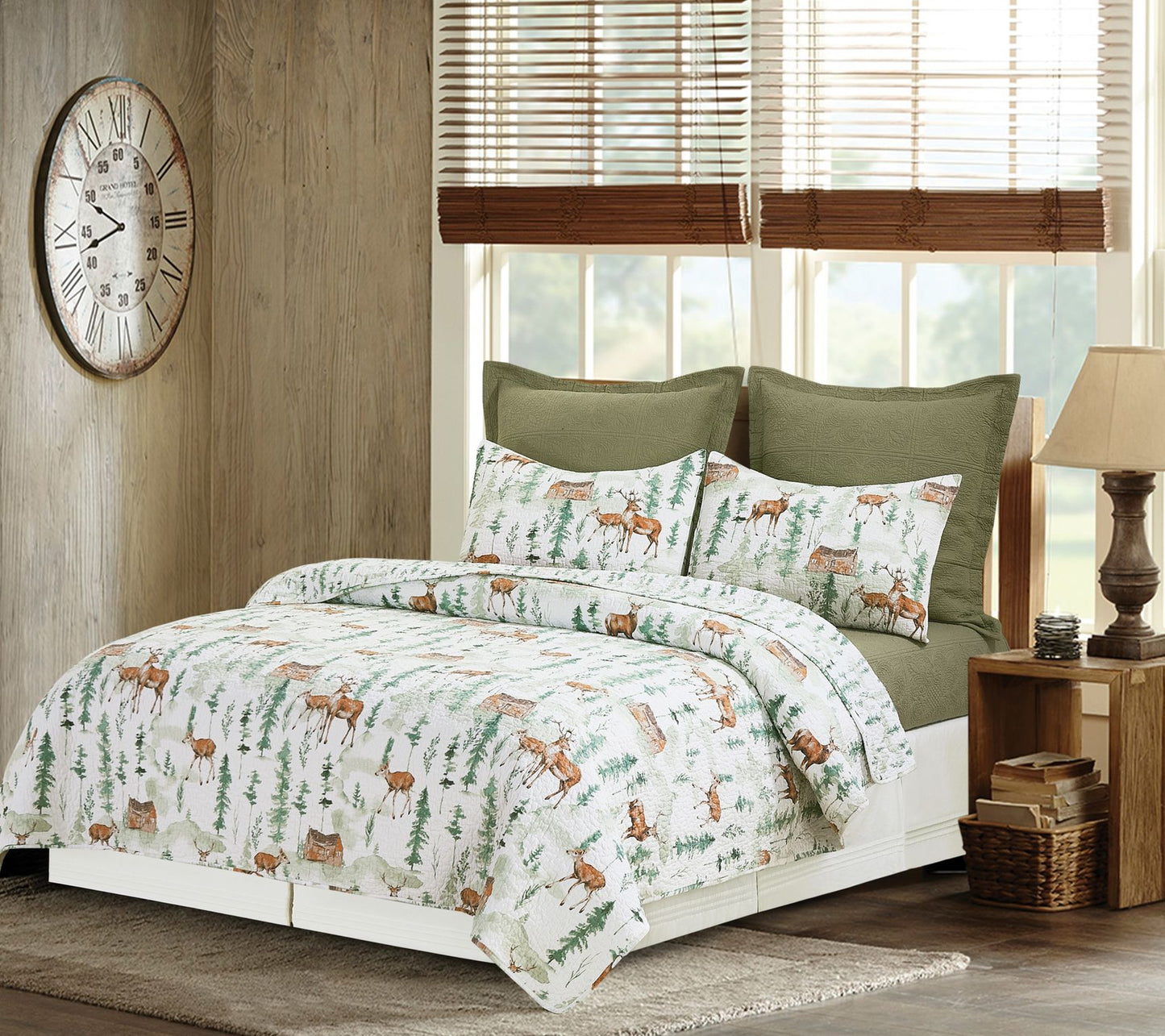 Christopher Forest King 3 Piece Cotton Quilt Set by Valerie