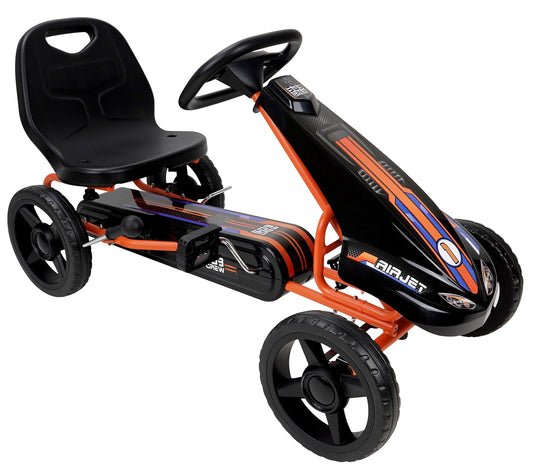 509 Crew Air Jet Pedal Go Kart in Orange with Sporty Graphics