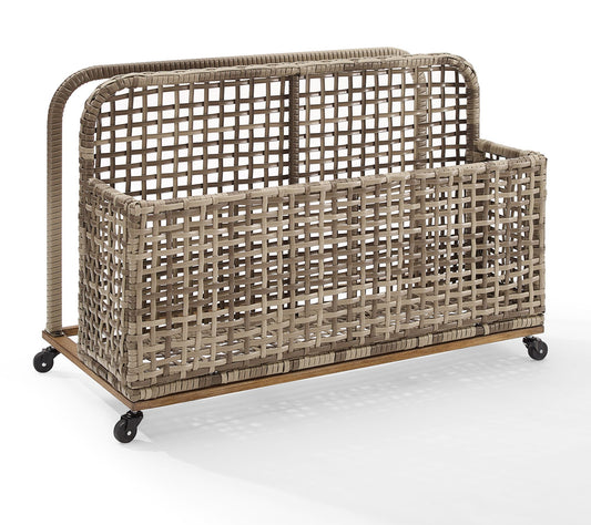 Crosley Ridley Outdoor Wicker & Metal Pool Storage Caddy
