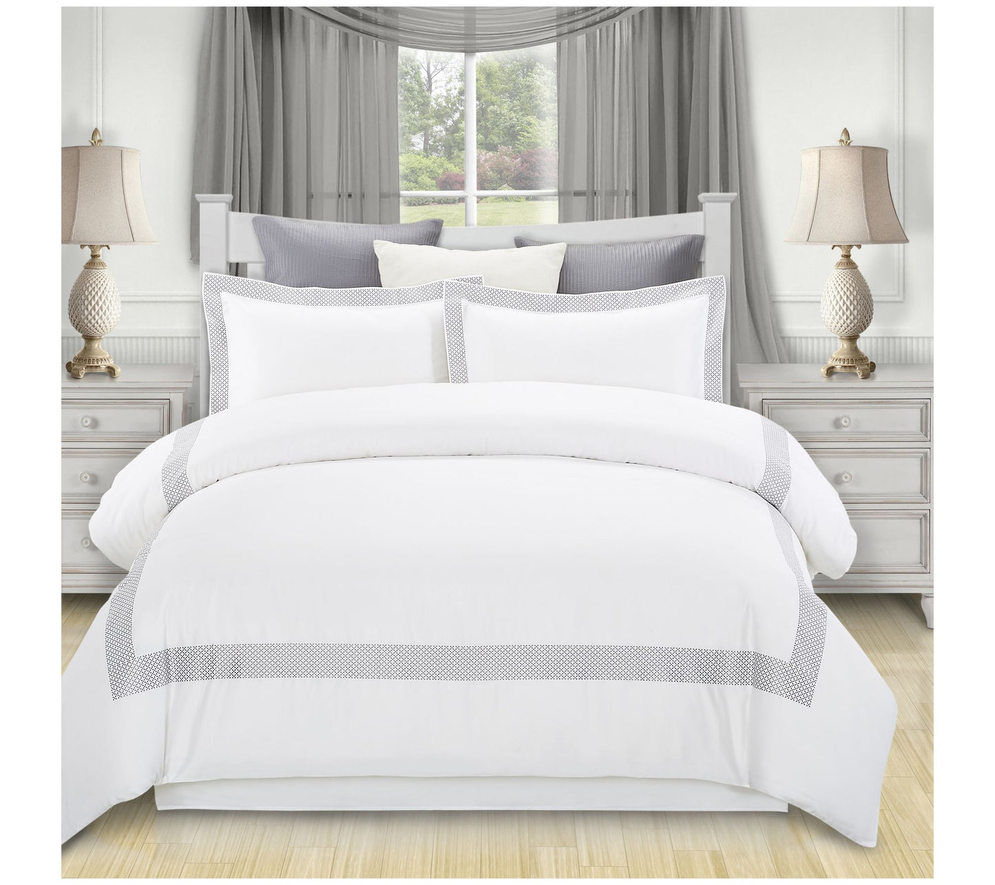 Superior Glenmont Cotton 3-Piece Duvet Cover Set, Full/Queen