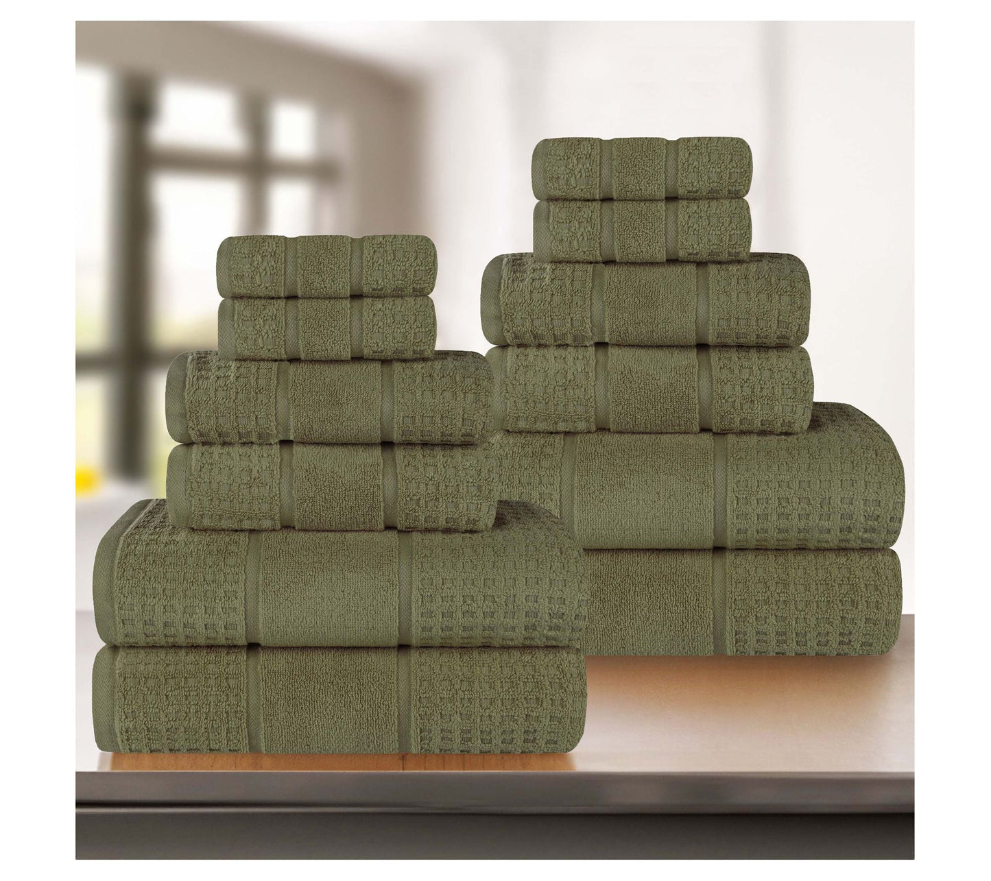 Superior Cotton Waffle Honeycomb 12 Piece TowelSet