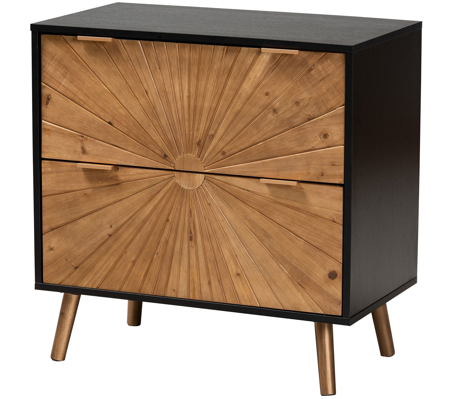 Baxton Studio Richardson Black and Brown Wood Storage Cabinet