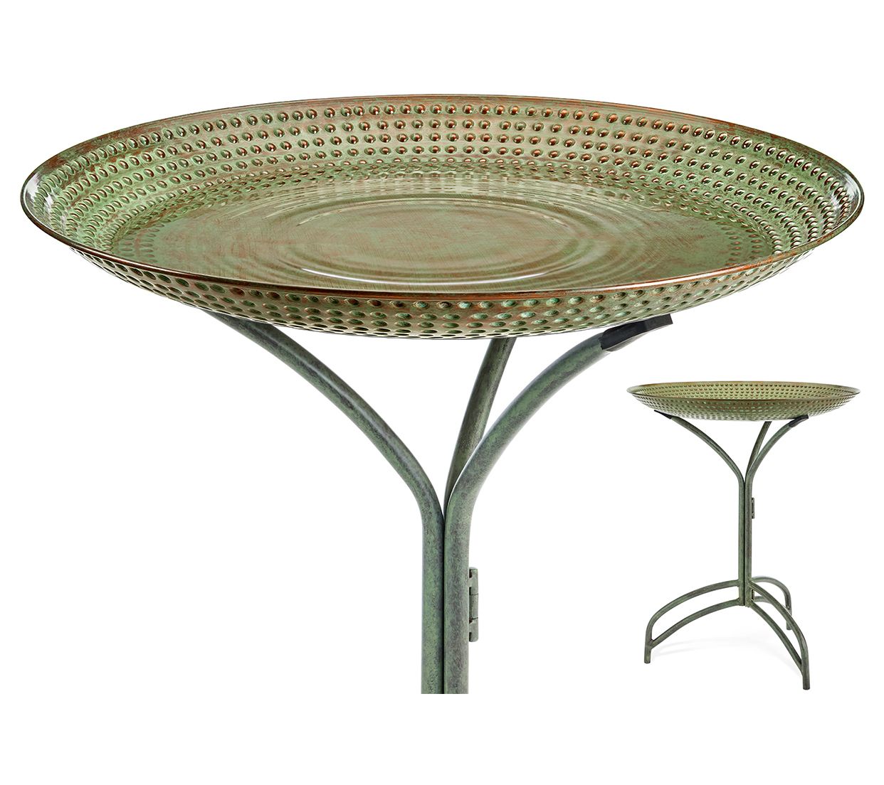 Good Directions 20" Blue Verde Copper Bird Bath with Stand