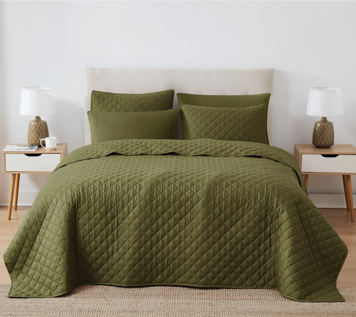 Cannon Oversized Percale King 3pc Quilt Set