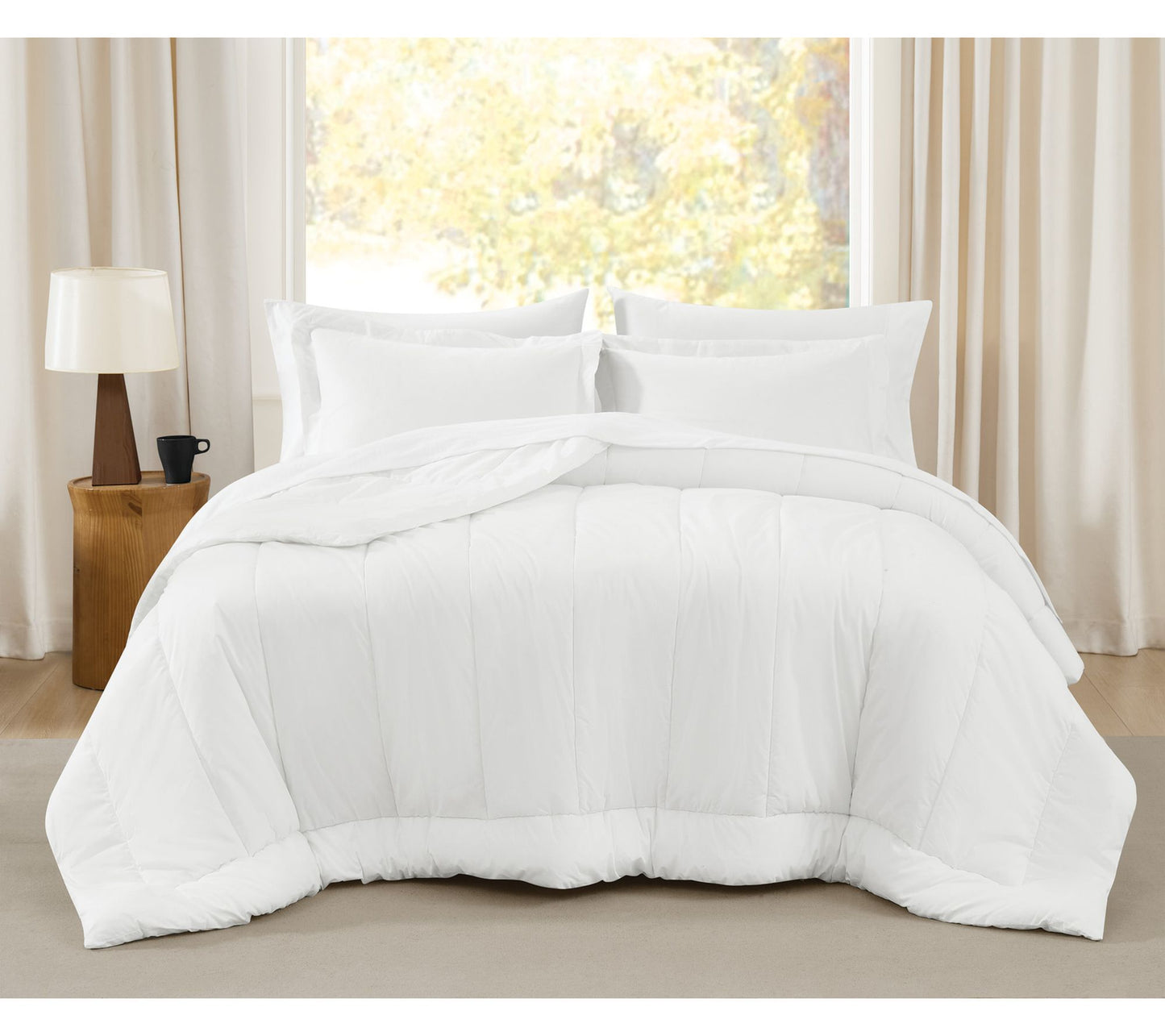 Brooklyn Loom Oversized Cotton Percale Fu/Qn 3pc Comforter Set