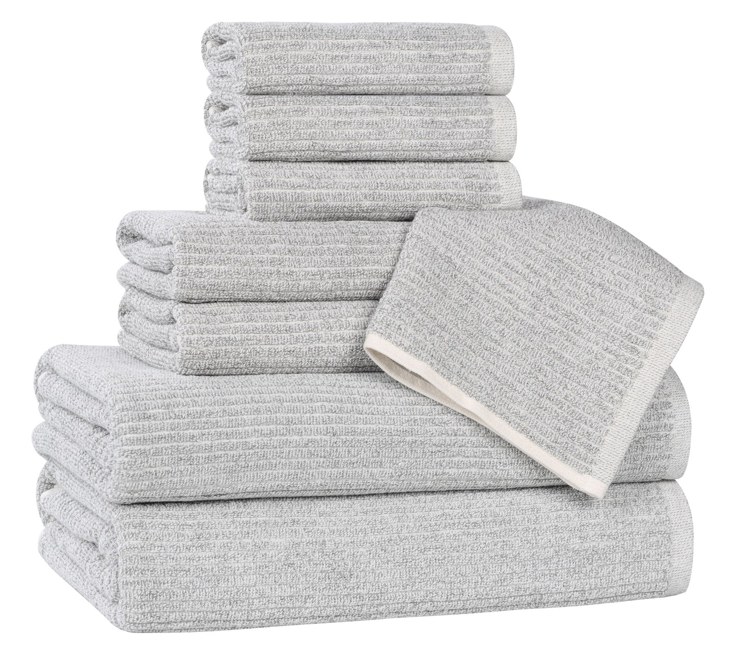 Superior Destin Cotton Blend Solid 8 Piece Towel Set