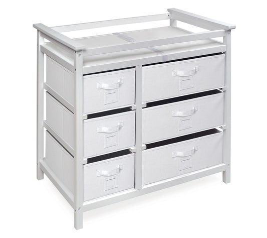 Badger Basket Modern Baby Changing Table with Six Baskets