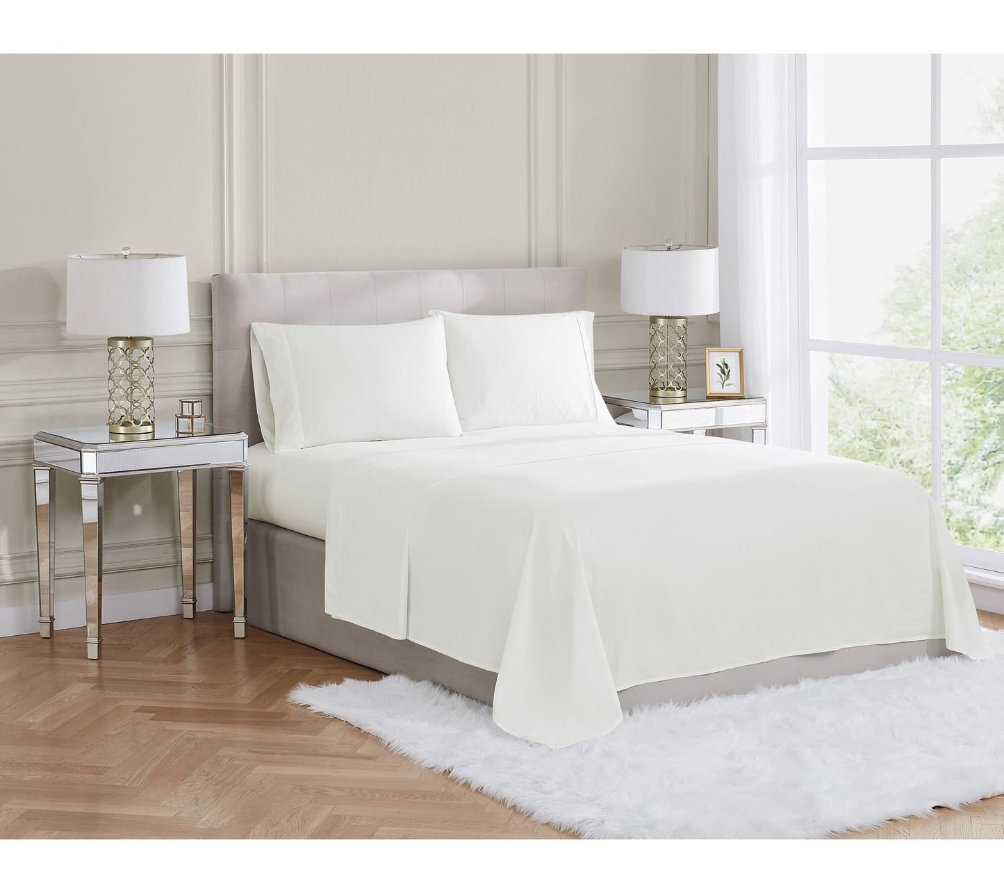 Borghese Roma 400TC Percale Cotton Queen 4-Piece Sheet Set