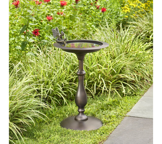 Classic Bronze Bird Bath Pedestal w/ Fairy by Good Directions