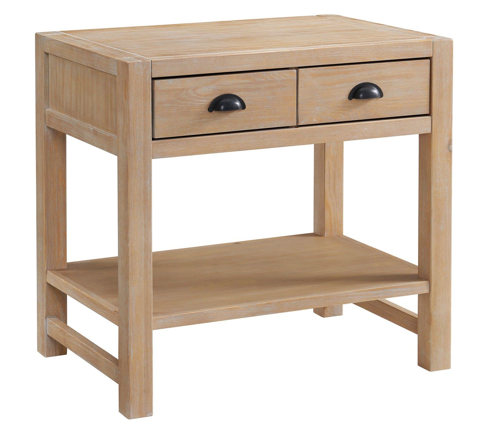 Alaterre Furniture Arden 2-Drawer Rustic Wood Nightstand