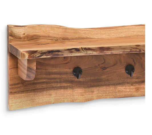 Alaterre Furniture Alpine 48" Live Edge Wood Mantel Coat Rack