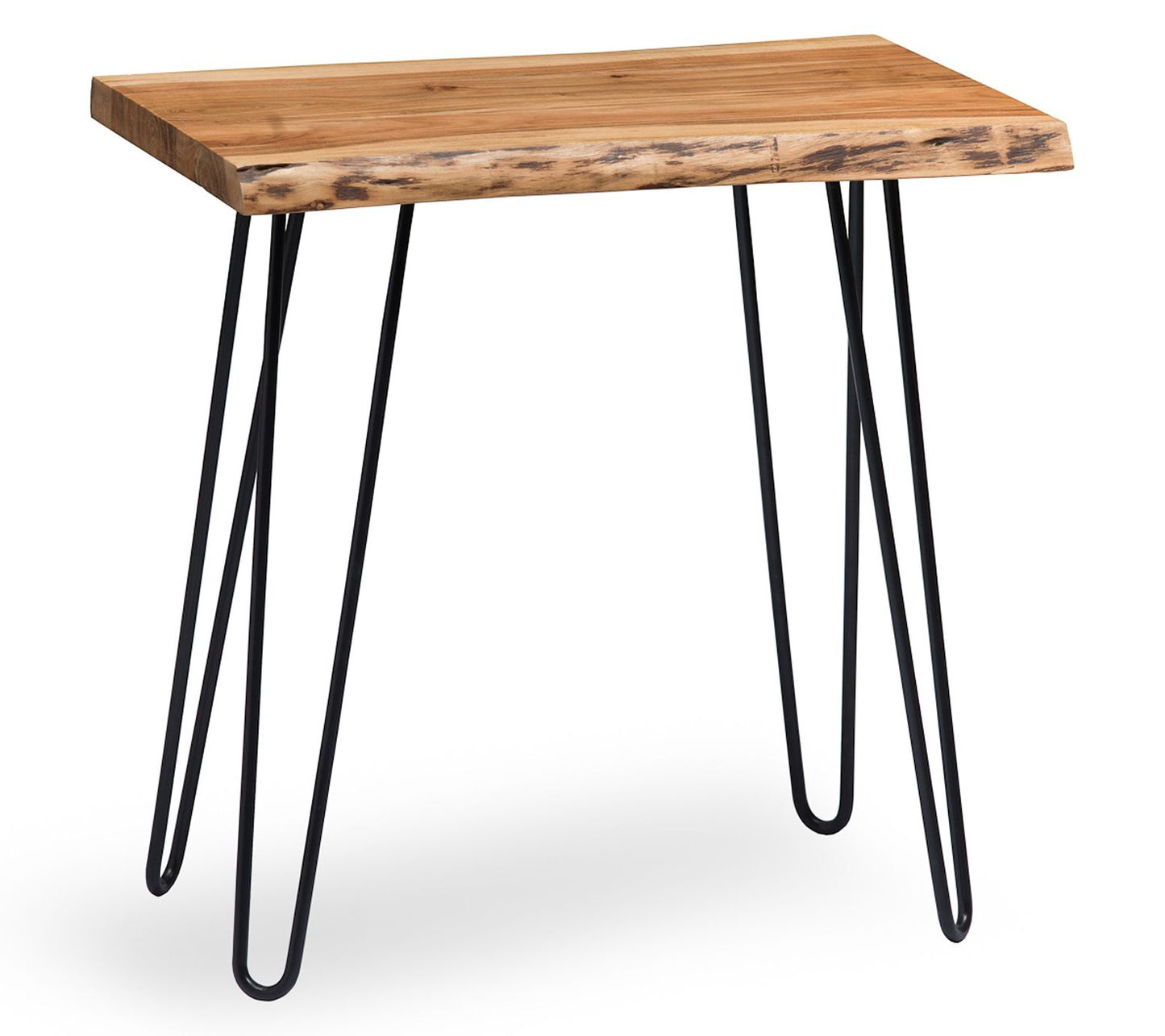 Alaterre Furniture Hairpin Natural Live Edge End Table Natural