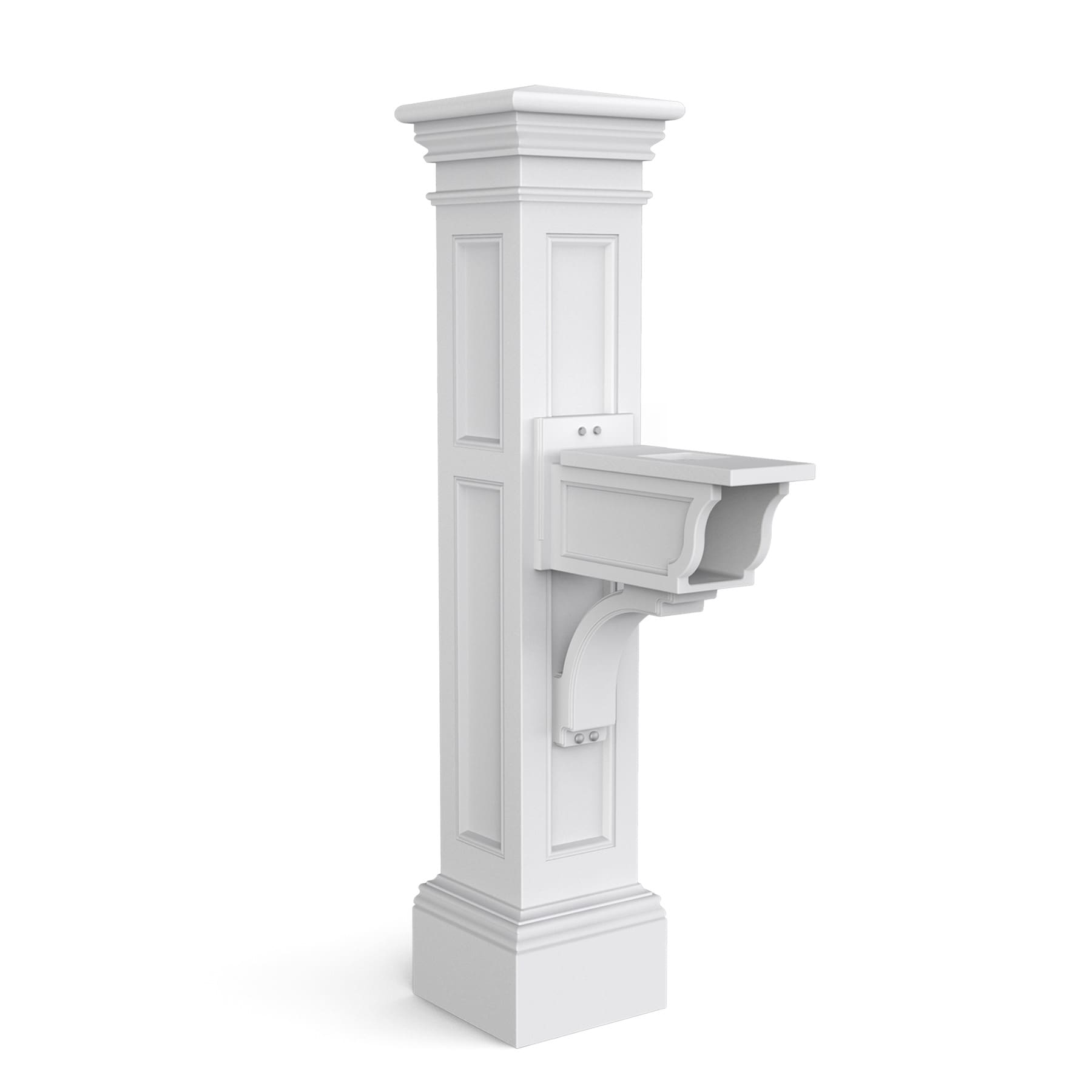 Mayne White Polymer 4 X 4 Mount Mailbox Post 5805-W