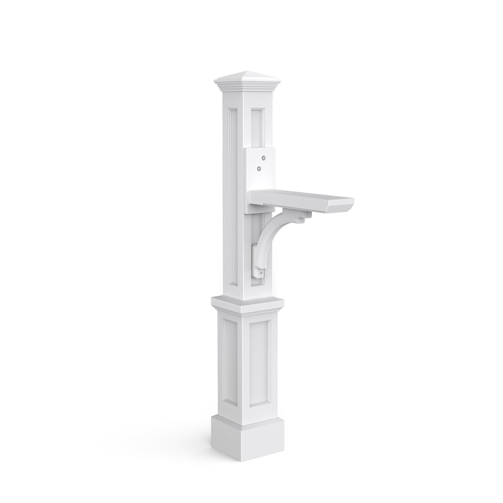 Mayne White Polymer 4 X 4 Mount Mailbox Post 5813-W