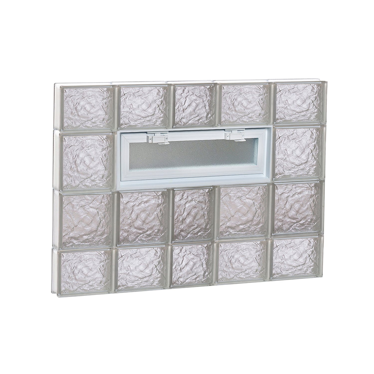 REDI2SET Ice Glass 36-3/4-in x 27-in Frameless Replacement Vented Glass Block Window