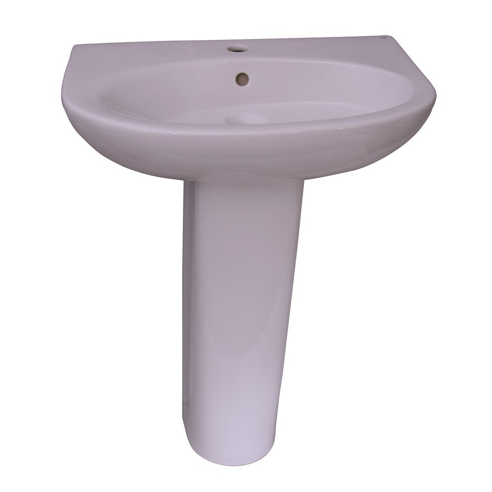 Barclay Infinity White Vitreous China Modern Pedestal Sink Combo (23.62-in x 17.37-in x 33.5-in)