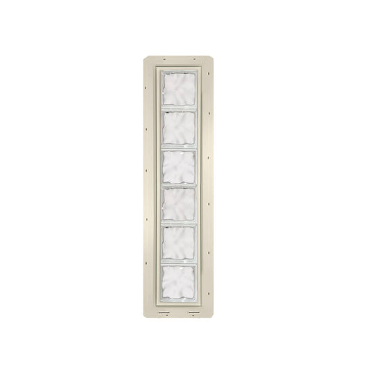 CrystaLok Wavy Glass 9-1/4-in x 46-3/4-in Vinyl New construction Glass Block Window