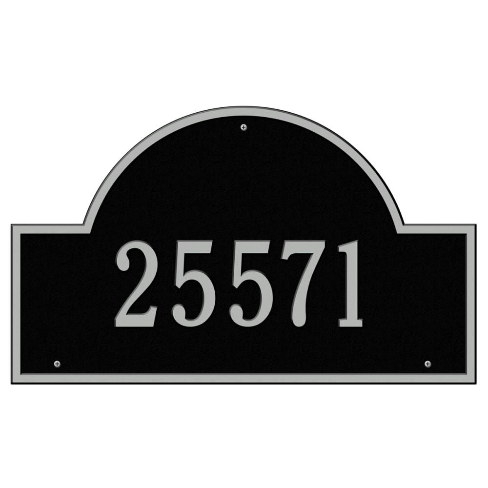 Whitehall 14-in H x 23-1/4-in W Black/Silver Aluminum Address Plaque 1001BS