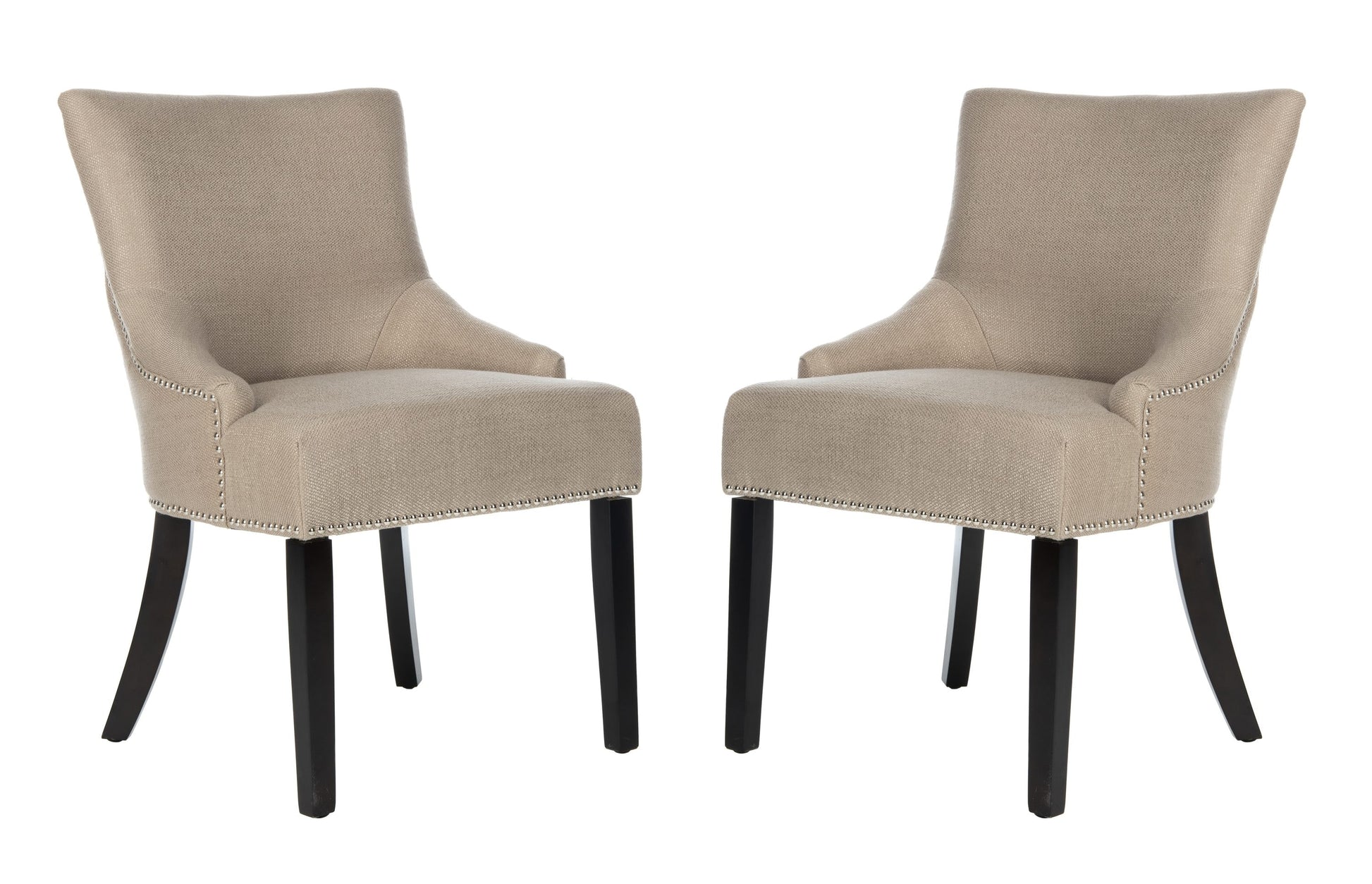 Safavieh Set of 2 Lotus Contemporary/Modern Upholstered Side Chair (Wood Frame)