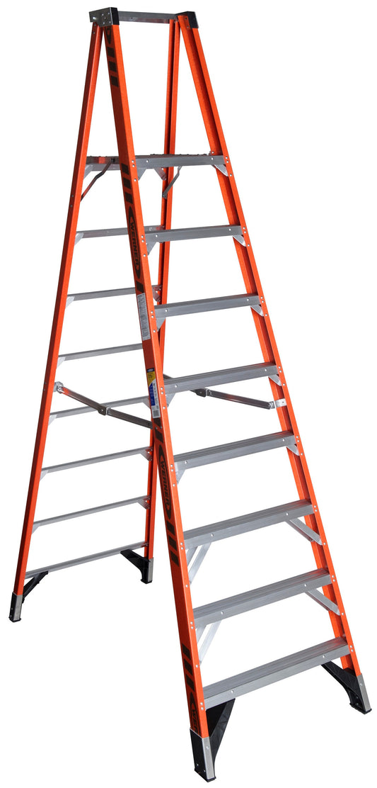 Werner P7400 10-ft Fiberglass Type 1aa- 375-lb Load Capacity Platform Step Ladder P7408