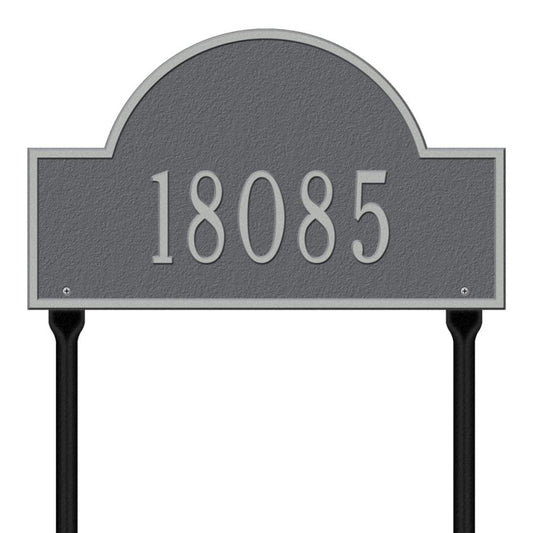 Whitehall 9-1/4-in H x 15-3/4-in W Pewter/Silver Aluminum Address Plaque 1105PS