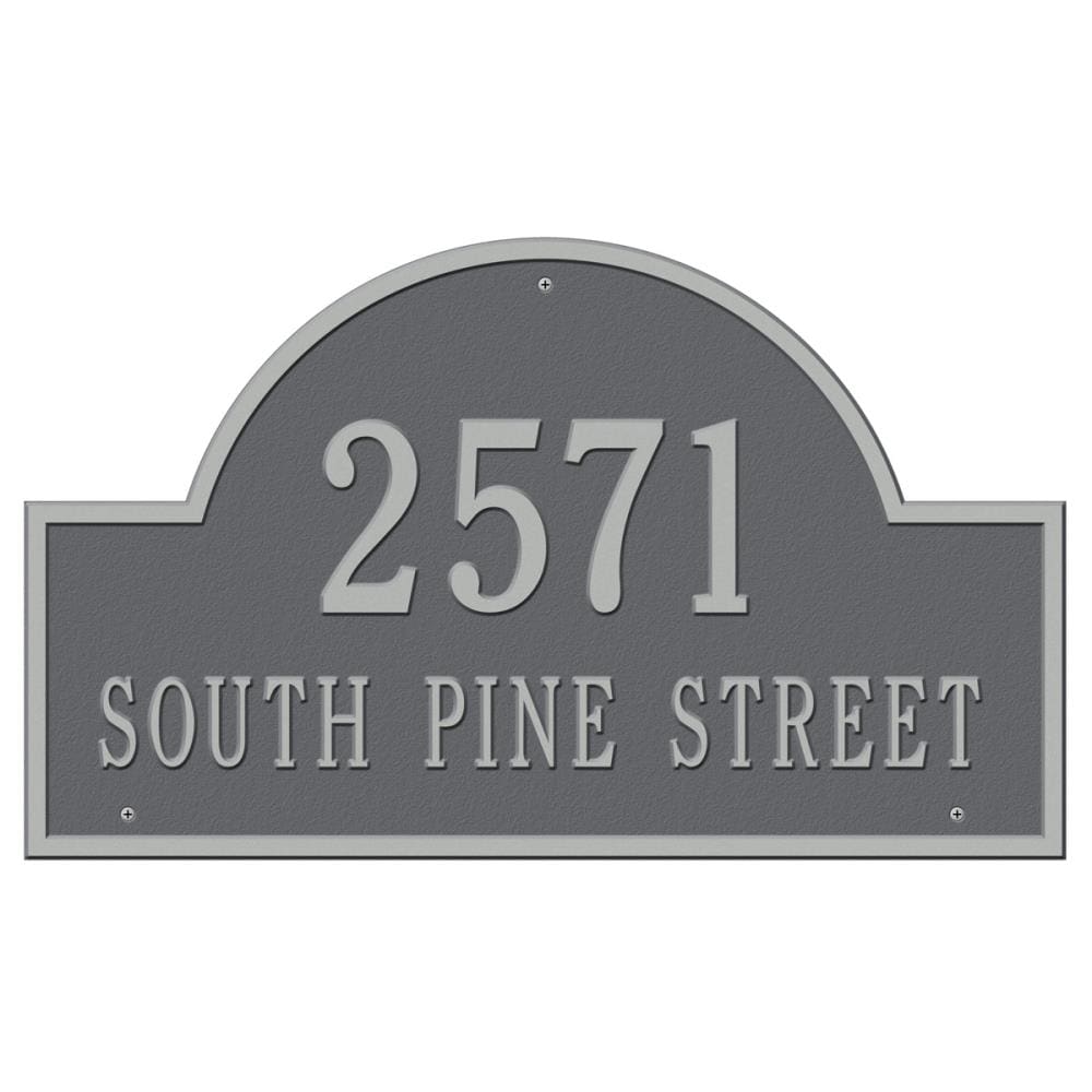 Whitehall 14-in H x 23-1/4-in W Pewter/Silver Aluminum Address Plaque 1002PS