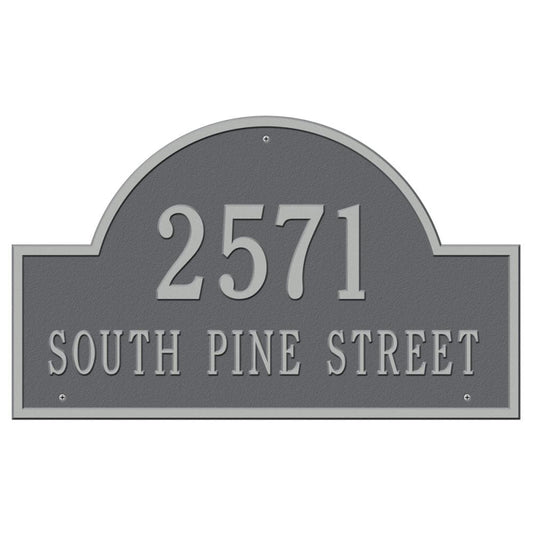 Whitehall 14-in H x 23-1/4-in W Pewter/Silver Aluminum Address Plaque 1002PS