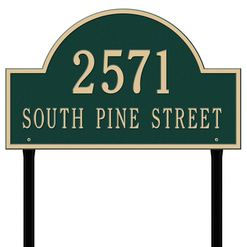Whitehall 14-in H x 23-1/4-in W Green/Gold Aluminum Address Plaque 1102GG