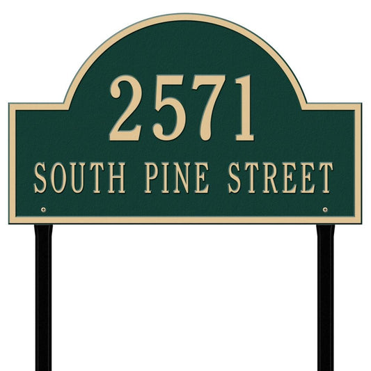 Whitehall 14-in H x 23-1/4-in W Green/Gold Aluminum Address Plaque 1102GG