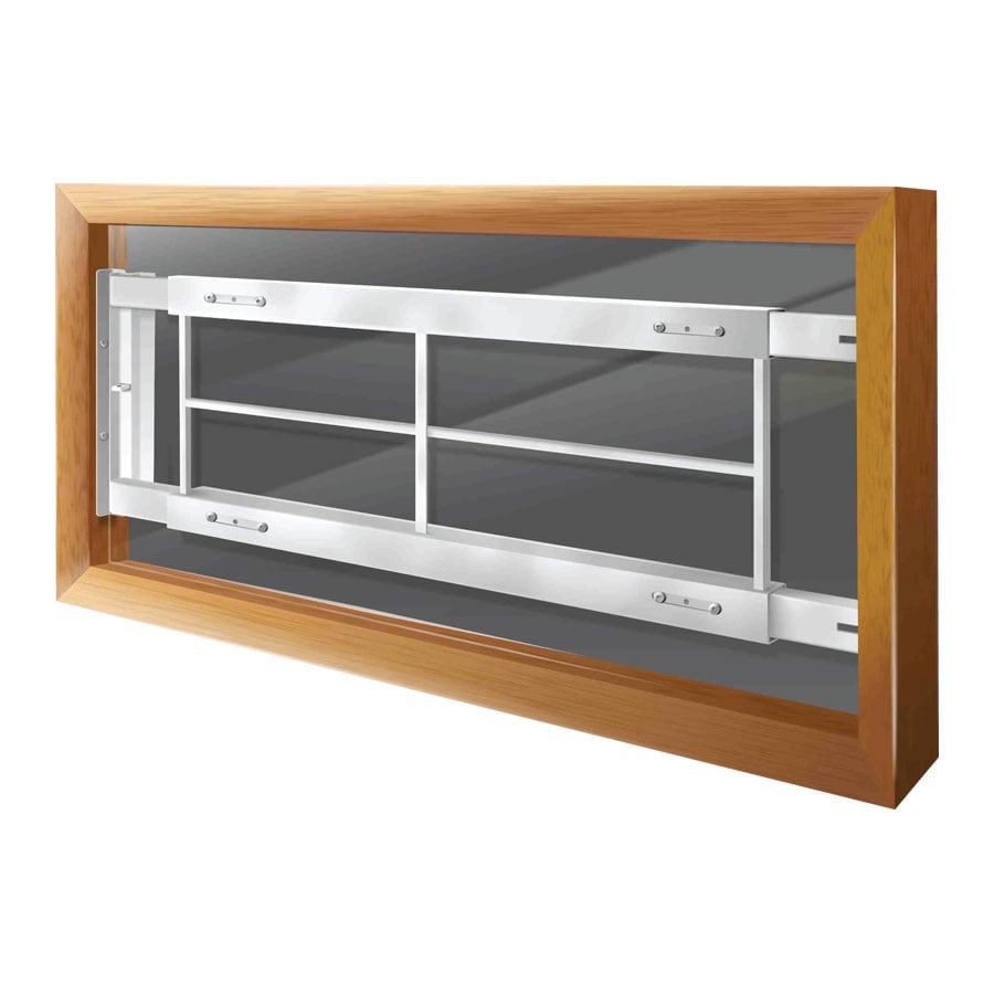Mr. Goodbar C 52-in x 12-in White Steel Adjustable Window Security Bar S202 C 52-64