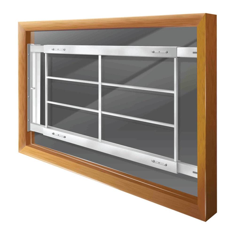 Mr. Goodbar D 42-in x 21-in White Steel Adjustable Window Security Bar S202 D 42-54